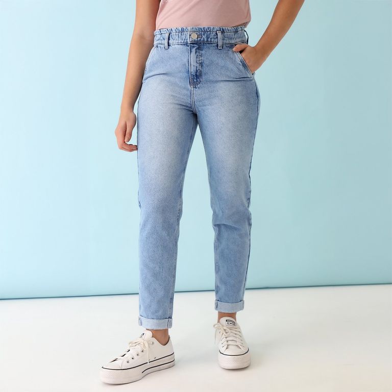 Jean Mom Tiro Medio Mujer