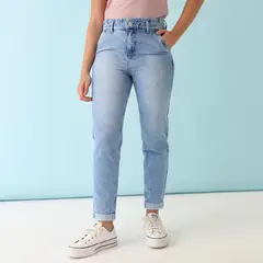 SYBILLA - Jean Mom Tiro Medio Mujer