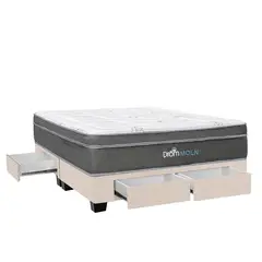 DROM - Cama con Cajones Moln Queen Beige
