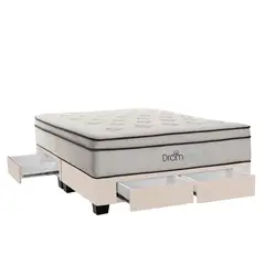 DROM - Cama con Cajones Fred King + 2 Almohadas Viscoelásticas y Protector