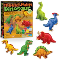 4M - Moldea Y Pinta Figuras Modelo Dinosaurios Que Brillan En La Oscuridad Diy