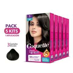 COQUETTE - Pack 5 Tintes 3 Castaño Oscuro 1 Aplicación