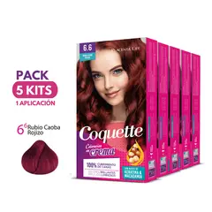 COQUETTE - Pack 5 Tintes 6.6 Rubio Caoba Rojizo 1 Aplicación