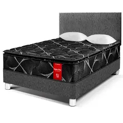 PARAISO - Dormitorio Super Star Negro 2 Plz Charcoal + 2 Almohadas + Protector