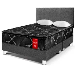 PARAISO - Dormitorio Super Star Negro Queen Charcoal + 2 Almohadas + Protector
