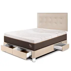 PARAISO - Dormitorio Con Cajones Royal Abrazzo Novo 2 Plz Champagne + 2 Almohadas + Protector