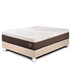 PARAISO - Cama Royal Abrazzo 1.5 Plz Champagne + 1 Almohada Viscoélastica + Protector