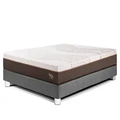 PARAISO - Cama Royal Abrazzo 1.5 Plz Gris + 1 Almohada Viscoelástica