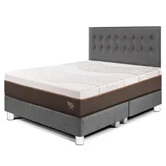 PARAISO - Dormitorio Royal Abrazzo Novo King Gris + 2 Almohadas + Protector