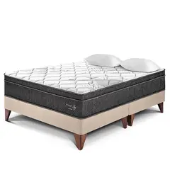 PARAISO - Cama Europea Pocket Star Queen + 2 Almohadas + Protector