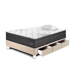 PARAISO - Cama Con Cajones Pocket Star 1.5 Plz + 1 Almohada + Protector