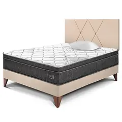 PARAISO - Dormitorio Europeo Pocket Star Loft 1.5 Plz Champagne + 1 Almohada + Protector