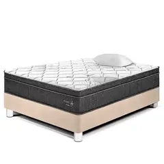 PARAISO - Cama Box Tarima Pocket Star 1.5 Plz + 1 Almohada + Protector