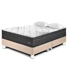 PARAISO - Cama Box Tarima Pocket Star King + 2 Almohadas + Protector