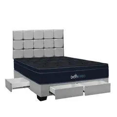 DROM - Dormitorio con Cajones Fred Gris 2Plz Negro