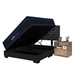 DROM - Dormitorio Boxet Fred Queen + 2 Veladores Negro