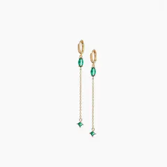 ADRIA - Aretes Beirut Verde Plata Amarillo