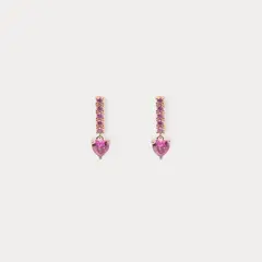 ADRIA - Arete Claire Fucsia Plata Amarillo