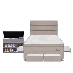 FORLI - Dormitorio Con Cajones Luce Pocket 2 Plz + Zapatera + 2 Almohadas + Protector