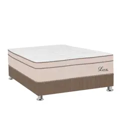 FORLI - Cama Luce Pocket 1.5 Plz Marrón + 1 Almohada + Protector
