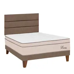 FORLI - Dormitorio Europeo Luce Pocket 1.5 Plz Marrón + 1 Almohada + Protector