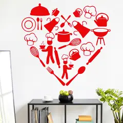 STICKART - Vinilo Corazón Elementos De Cocina
