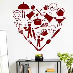 STICKART - Vinilo Corazón Elementos De Cocina