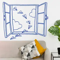 STICKART - Vinilo Ventana Y Aviones De Papel