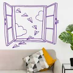 STICKART - Vinilo Ventana Y Aviones De Papel