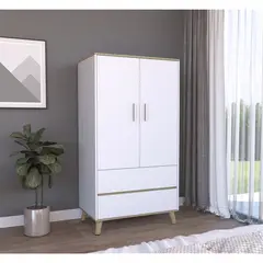 TUHOME - Ropero Bicolor 2 Puertas 2 Cajones