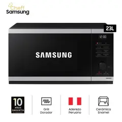 SAMSUNG - Microondas Con Dorador, 23 Lts, Acero Inoxidable