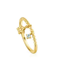 TOUS - Anillo Plata Baño Oro Estrella Top