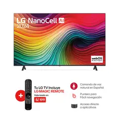 LG - Televisor 65" NanoCell 4K ThinQ AI 65NANO80TSA (2024)