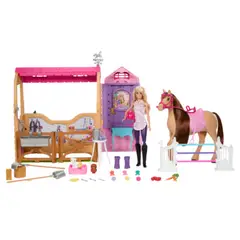 BARBIE - Juguete Muñeca Jinete Caballo + Accesorios