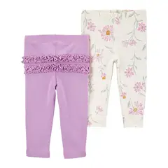 CARTER'S - Pantalón Bebé Niña Pack X2 Algodón Carters