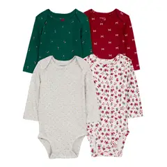 CARTER'S - Body Pack X4 Bebé Niña Algodón