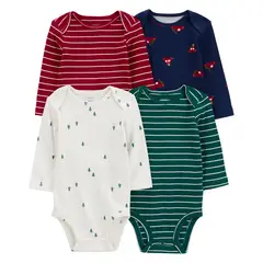 CARTER'S - Body Pack X4 Bebé Niño Algodón