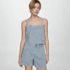 MANGO - Top Sin Mangas 100% Algodón Mujer