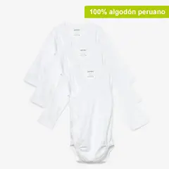 YAMP - Body Bebé Niño Niña Pack X3 Manga Larga Algodón