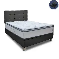 DRIMER - Dormitorio Boxet Praktibox Ozono Queen + 2 Almohadas + Protector