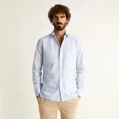 SCALPERS - Camisa Manga Larga 100% Algodón Hombre
