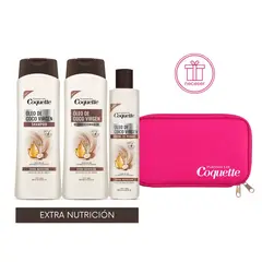 COQUETTE - Set Para Todo Tipo De Cabello Óleo De Coco Virgen + Neceser de Regalo