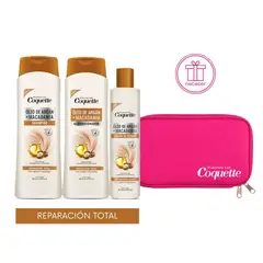 COQUETTE - Set Para Cabello Maltratado Óleo De Argan y Macadamia + Neceser de Regalo