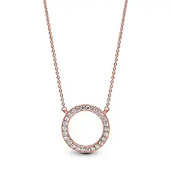 PANDORA - Collar Rose Corazones Circonia