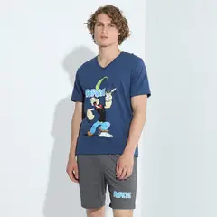 BEARCLIFF - Pijama Manga Corta 100% Algodón Hombre