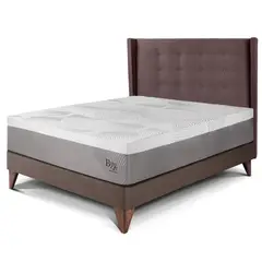 PARAISO - Dormitorio Europeo Royal Balannze Gold 1.5 Plz Chocolate + 1 Almohada + 1 Protector