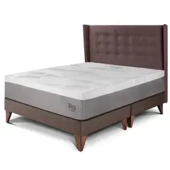PARAISO - Dormitorio Europeo Royal Balannze Gold Queen Chocolate + 2 Almohadas + 1 Protector