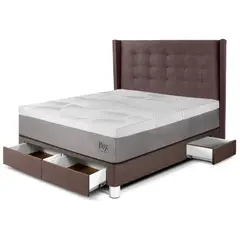 PARAISO - Dormitorio con Cajones Royal Balannze Gold 2 Plz Chocolate + 2 Almohadas + 1 Protector
