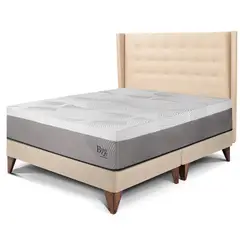 PARAISO - Dormitorio Europeo Royal Balannze Gold Queen Champagne + 2 Almohadas + 1 Protector