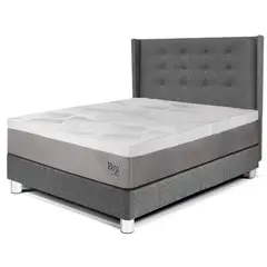 PARAISO - Dormitorio Royal Balannze Gold 1.5 Plz Gris + 1 Almohada + 1 Protector